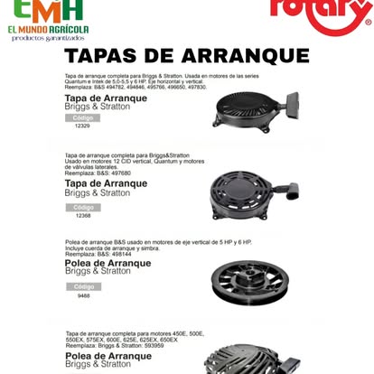 Tapas de arranque Briggs & Stratton (Rotary)